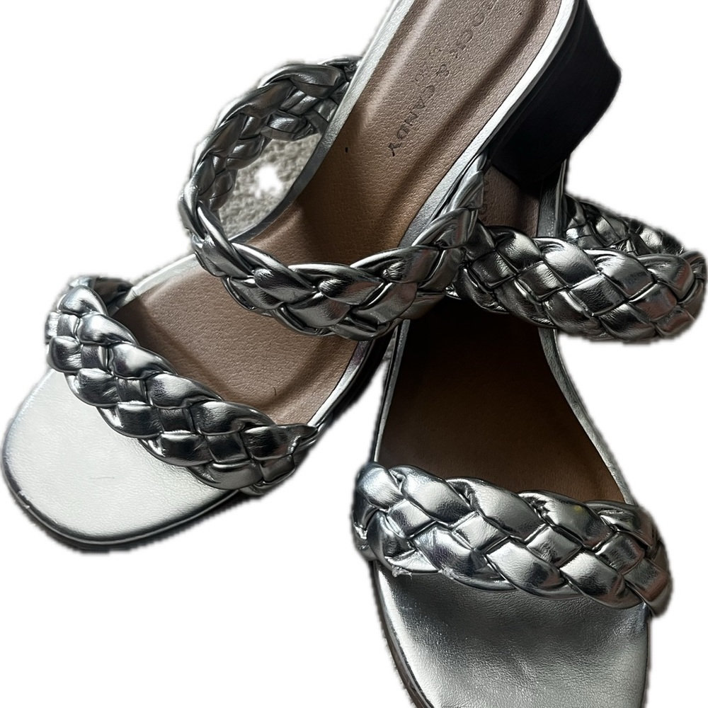 Silver Braided Women's Sandals